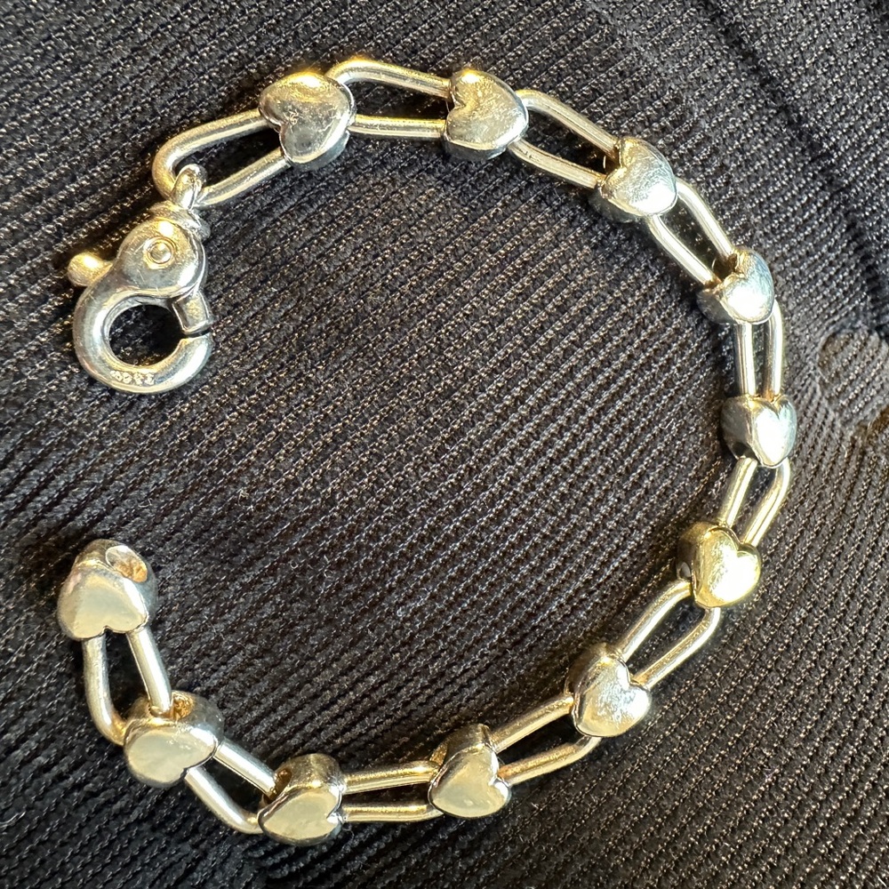 Vintage Tiffany & Co. Sterling Silver & Gold Linking
Hearts Bracelet